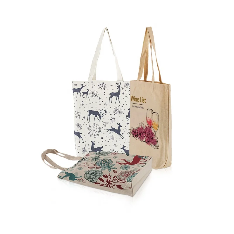 
13.8*14.6*3.9 Gift Packaging for Bags Custom Cotton Tote Canvas Shopping Store Shoping Bag 