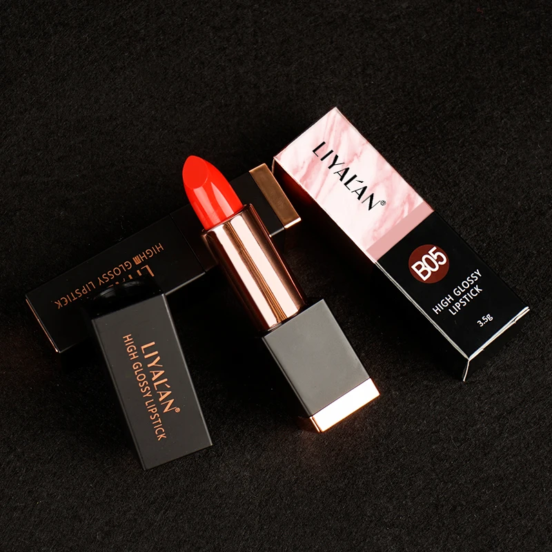 LIYALAN wholesale high quality long lasting waterproof glitter private label high gloss lipstick