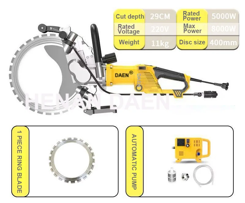 290mm Depth Electric Diamond Circular Ring Saw Machine Cement Concrete Stone Cutter Machine Factory Price