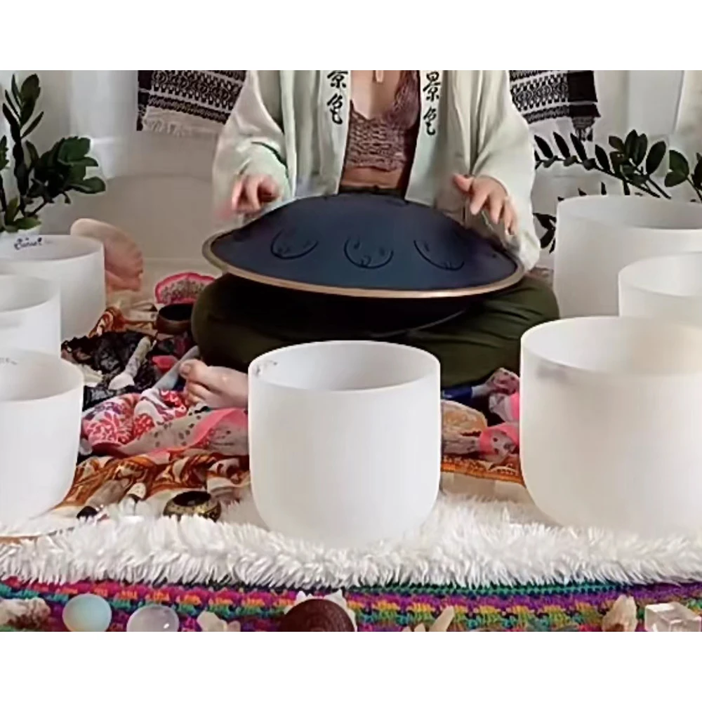 high quality white frosted wholesale crystal Singing Bowls crystal healing quartz bowls