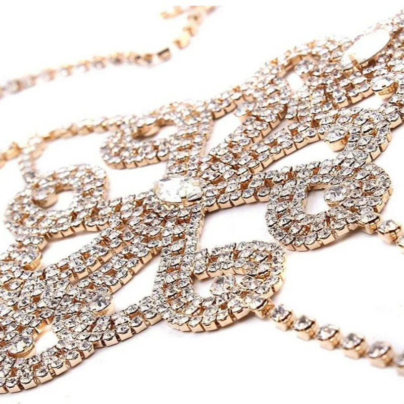 Luxury Crystal Rhinestone Flower Nipple Bra Chain Body Jewelry Sexy for Women Bikini Beach Dance