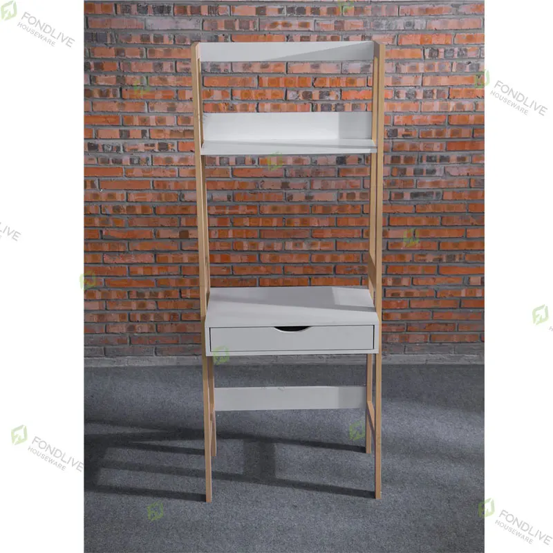 Hot Sells Free Standing Multifunctional Display BookShelf Wood Bookcase With Drawers Desk For Home