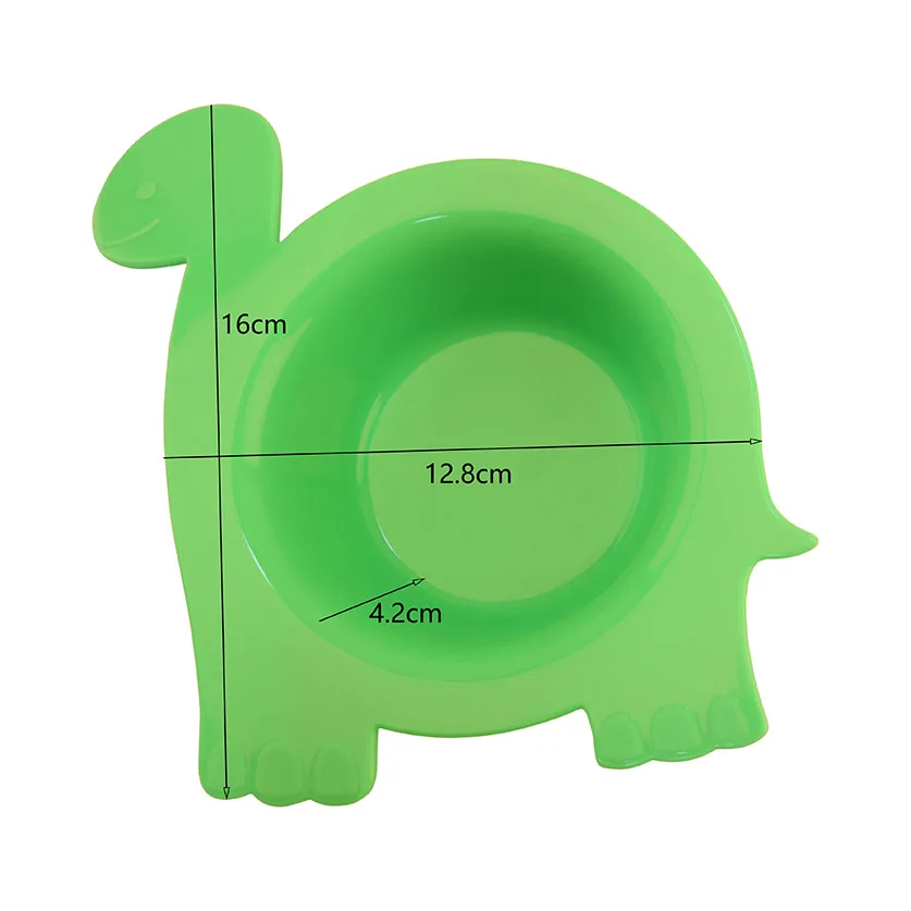 Modern Design Silicone Baby Complementary Food and Dinner Plate Dinosaur Suction Cup One-Piece Divided Cell Easy to Clean