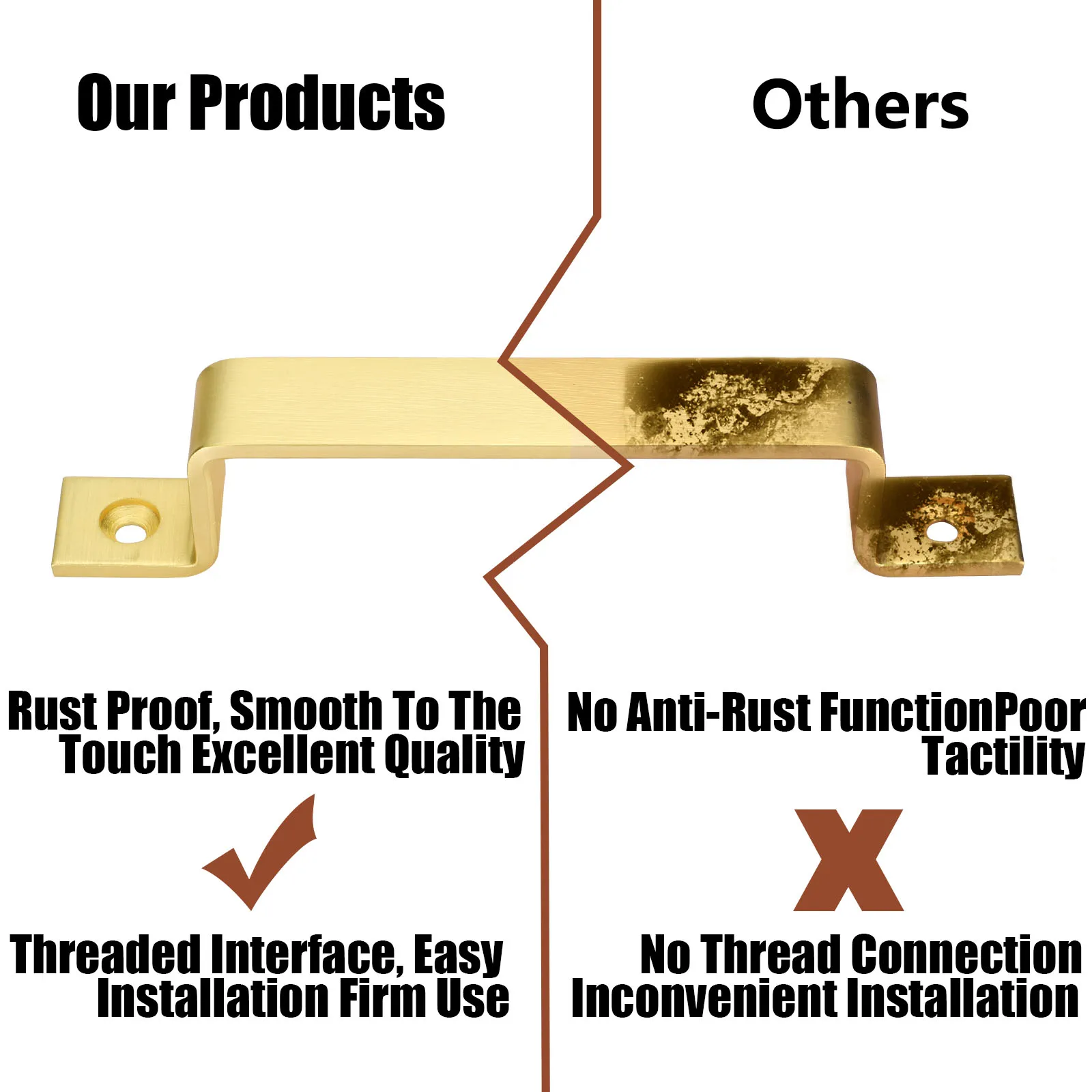 Brushed Nickel Gold Color Sliding Barn Hardware Kit for sliding barn door handle