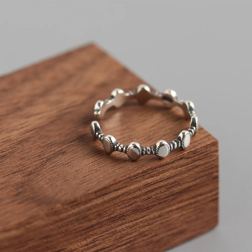KRJ0282 S925 Sterling Silver INS Style Ring Personalized Versatile Trendy Index Finger Ring Tail Ring Female