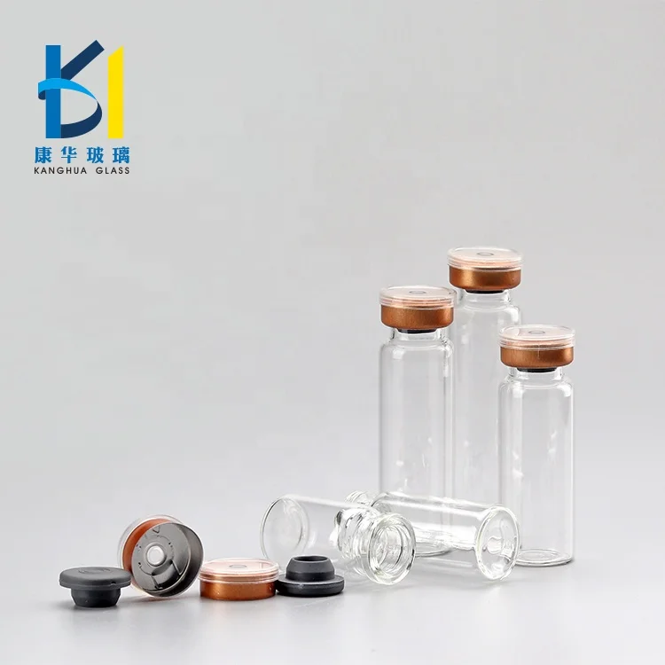 
5ml 10ml Empty Mini Pharmacy Butyl Rubber Stoppers Caps Glass Bottle Sterile Vials Botox Injectable Bottle 