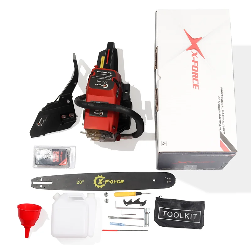 5800 Professional Gasoline Chainsaw 58CC Petrol Chain Saw With 2 Stroke Engine Gas Powered Cordless Chain Saw