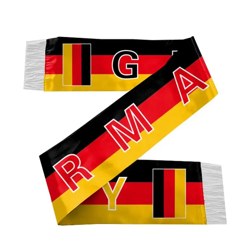 Custom Design National Flag Scarf Popular Soccer Scarf For World Cup National Day