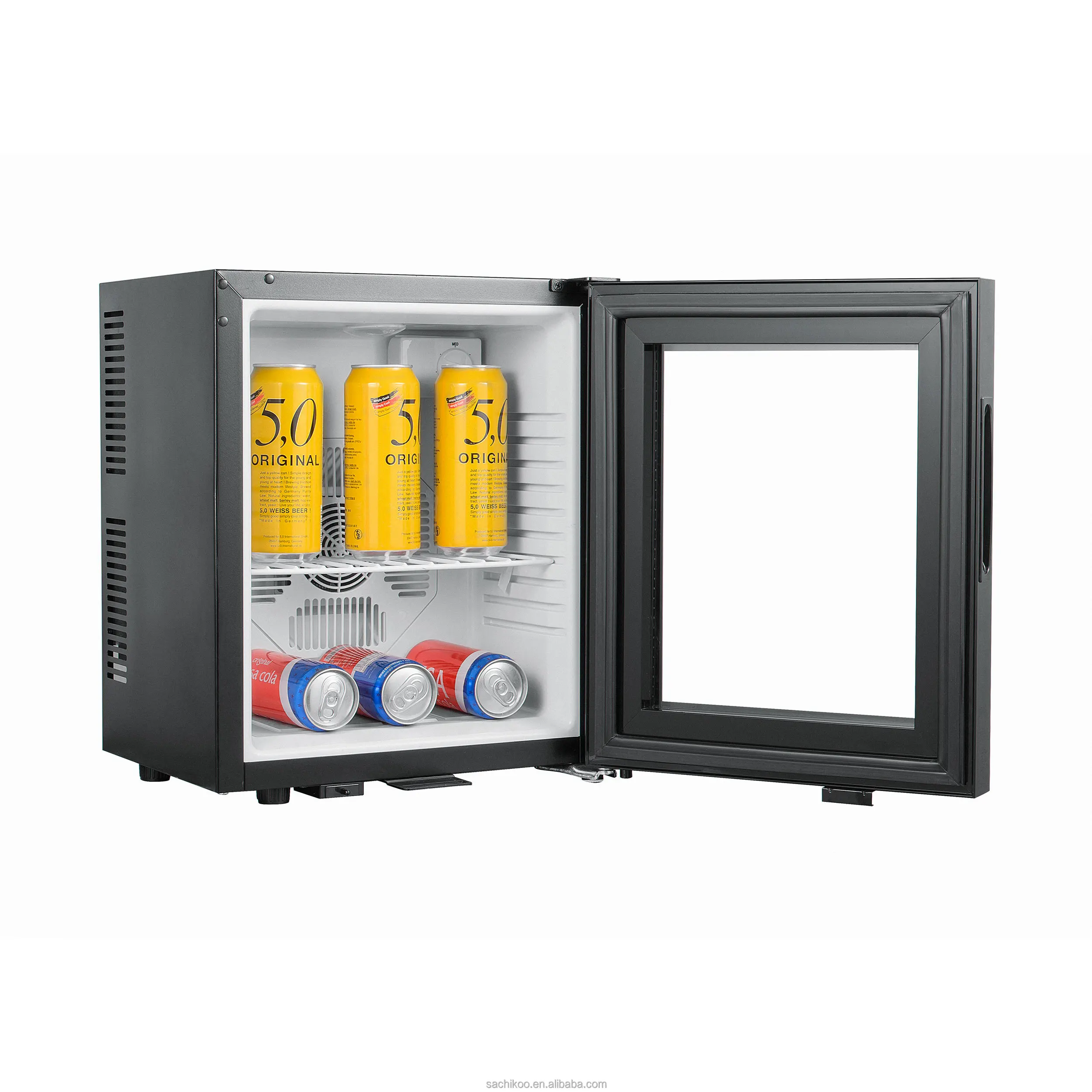 40L hotel beer cooler refrigerator, completely silent mirror foamed glass door table top beverage  cooler fridge
