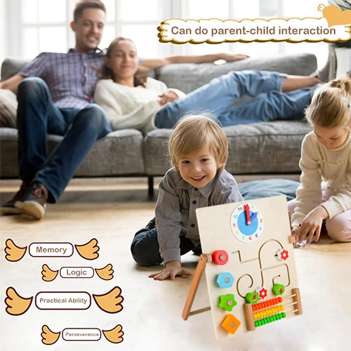 Wooden Preschool Busy Activity Kid For Toddler Handmade Sensory Board Toy Educational Montessori Busy Toy Early Educational Toy