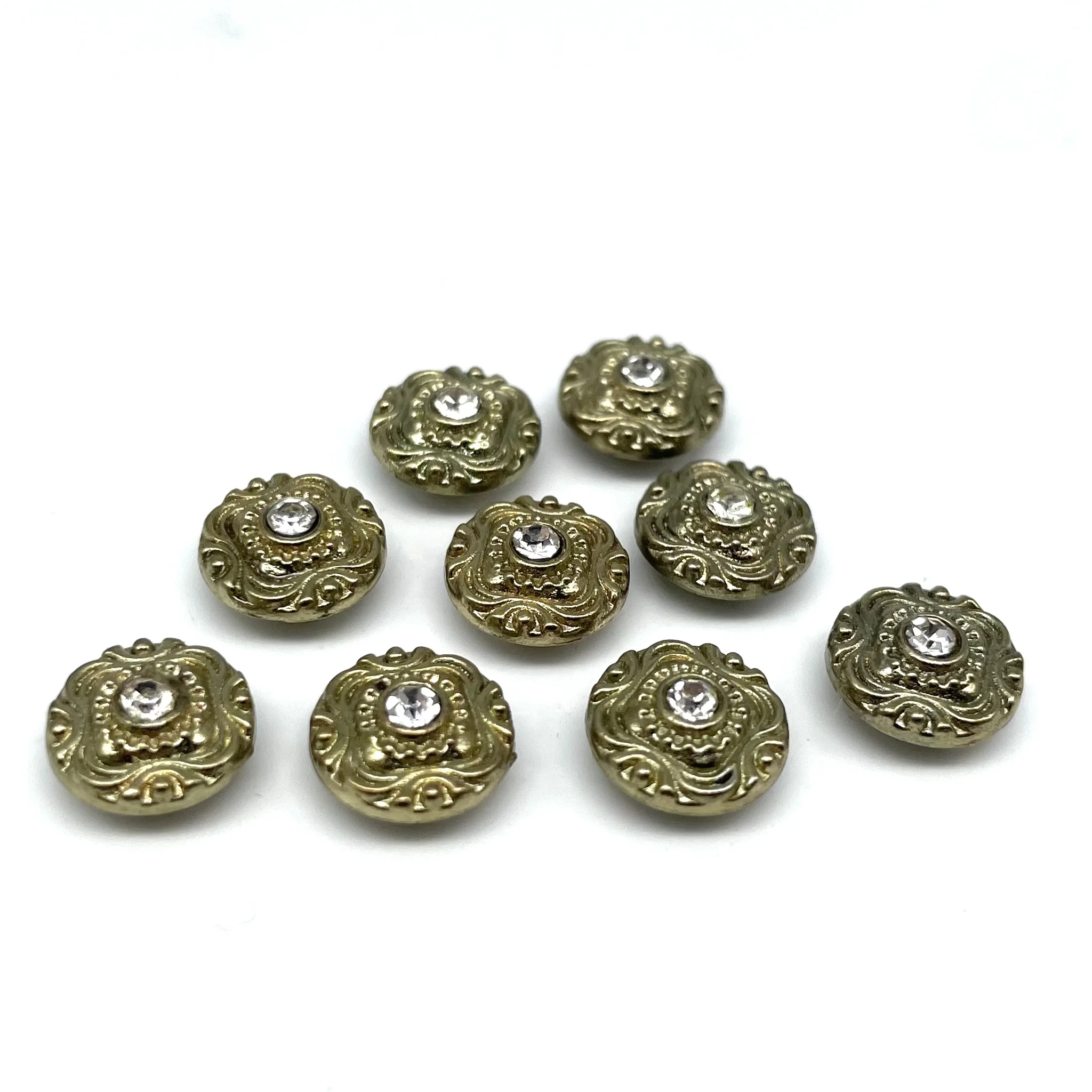 Custom size an color beautiful logo with diamond rivet button zinc alloy jeans button