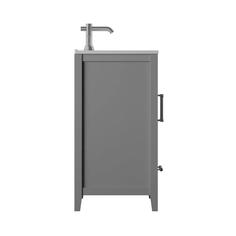 High quality  bathroom vanity sets single sink cabinet vanity top with basin dark gray