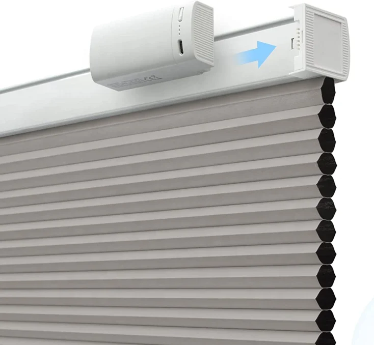 Day and Night Honeycomb Blinds Motorized, Double Cellular Sheer Semi-blackout and Full Block out Honeycomb Window Blinds