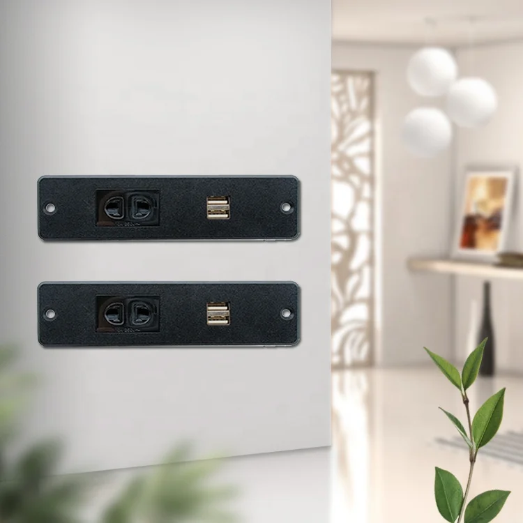 Power Socket USB Charging Port French Standard Grounding White 220V-250V