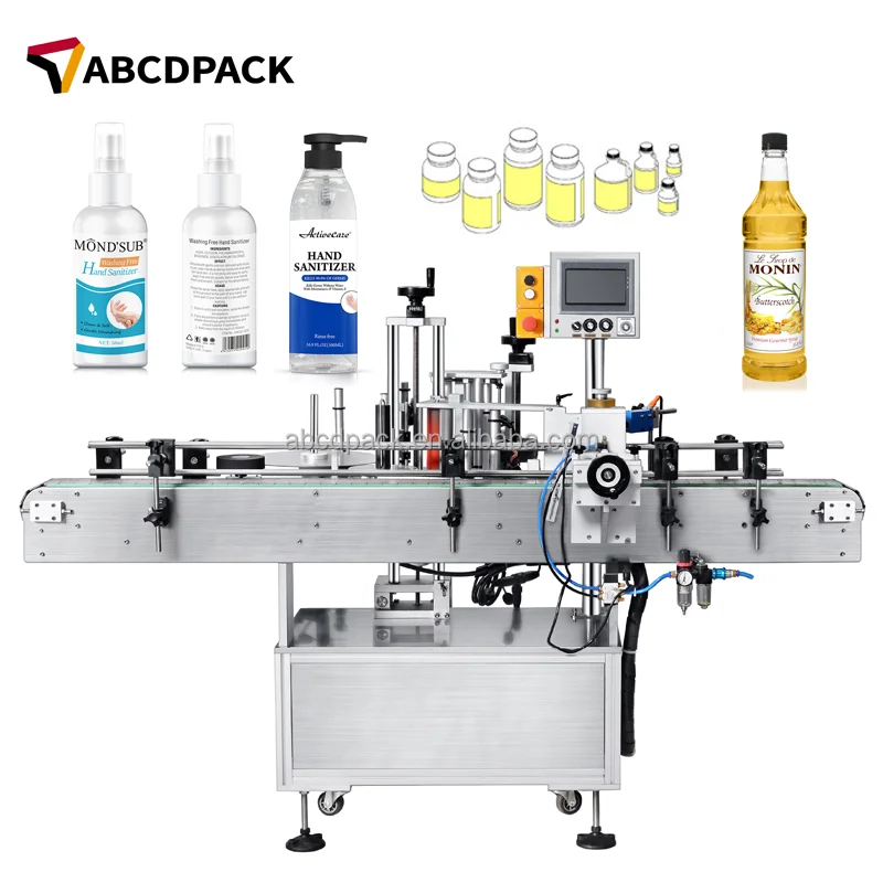 Automatic Water Wine Round Small Bottle Jars Tin Can Sticker Labeling Machine Vial Cosmetic Can Sauce Bottle Labeler
