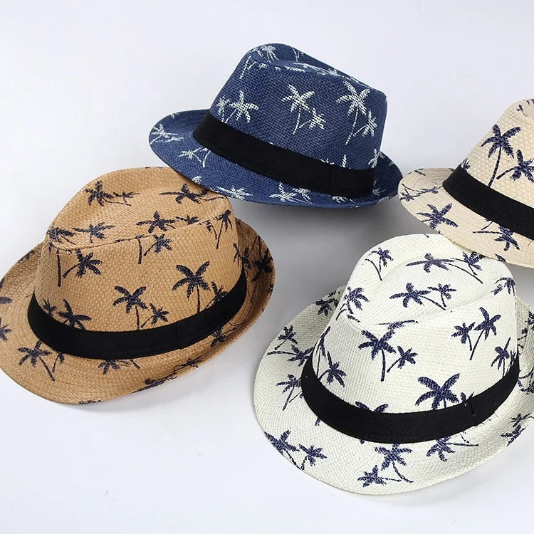 FREE SHIPPING custom wholesalers youth vintage jazz fashion formal sombreros straw panama fedora caps and hat manufacturers