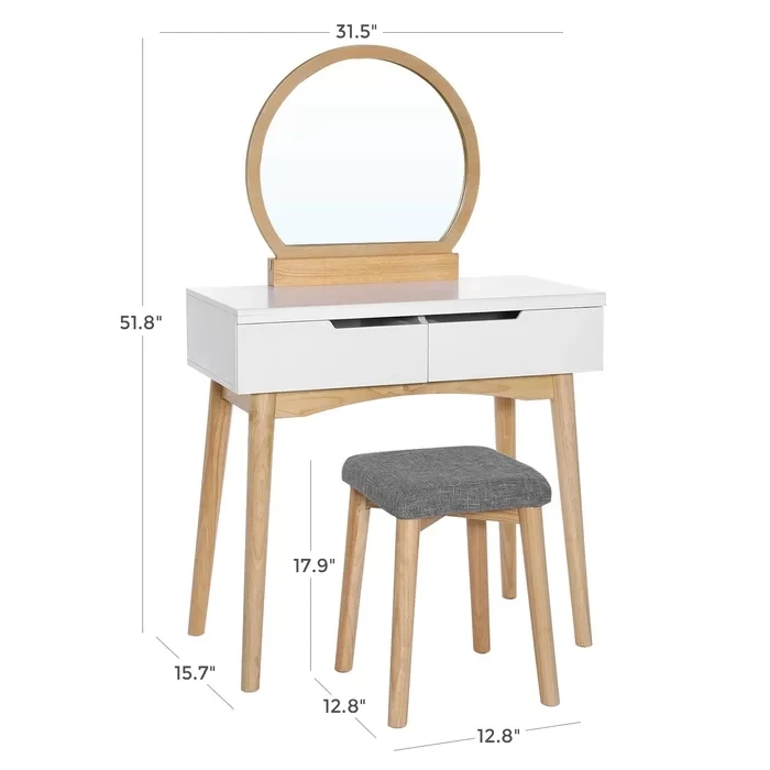 Top quality luxury mirrored tables white dressing table designs for bedroom furniture