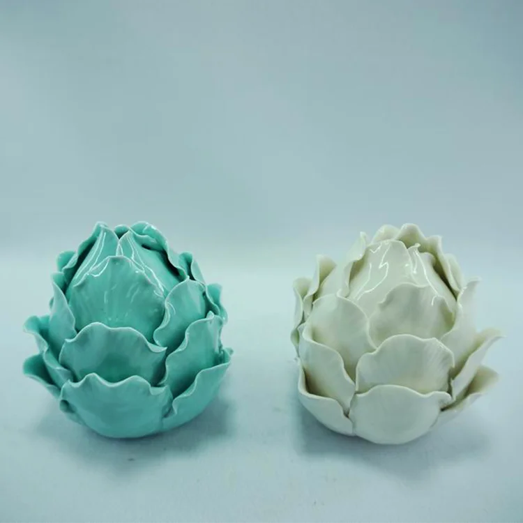 Modern Home Decor Handmade Glazed Artificial Porcelain Flowers Small Energetic Earthenware Ceramic Small Flowers