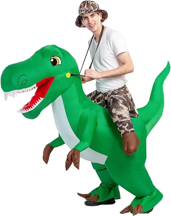 Fancy Inflatable Dinosaur Costume for Adults and Children Funny Blow up Costume for Halloween Party Cosplay