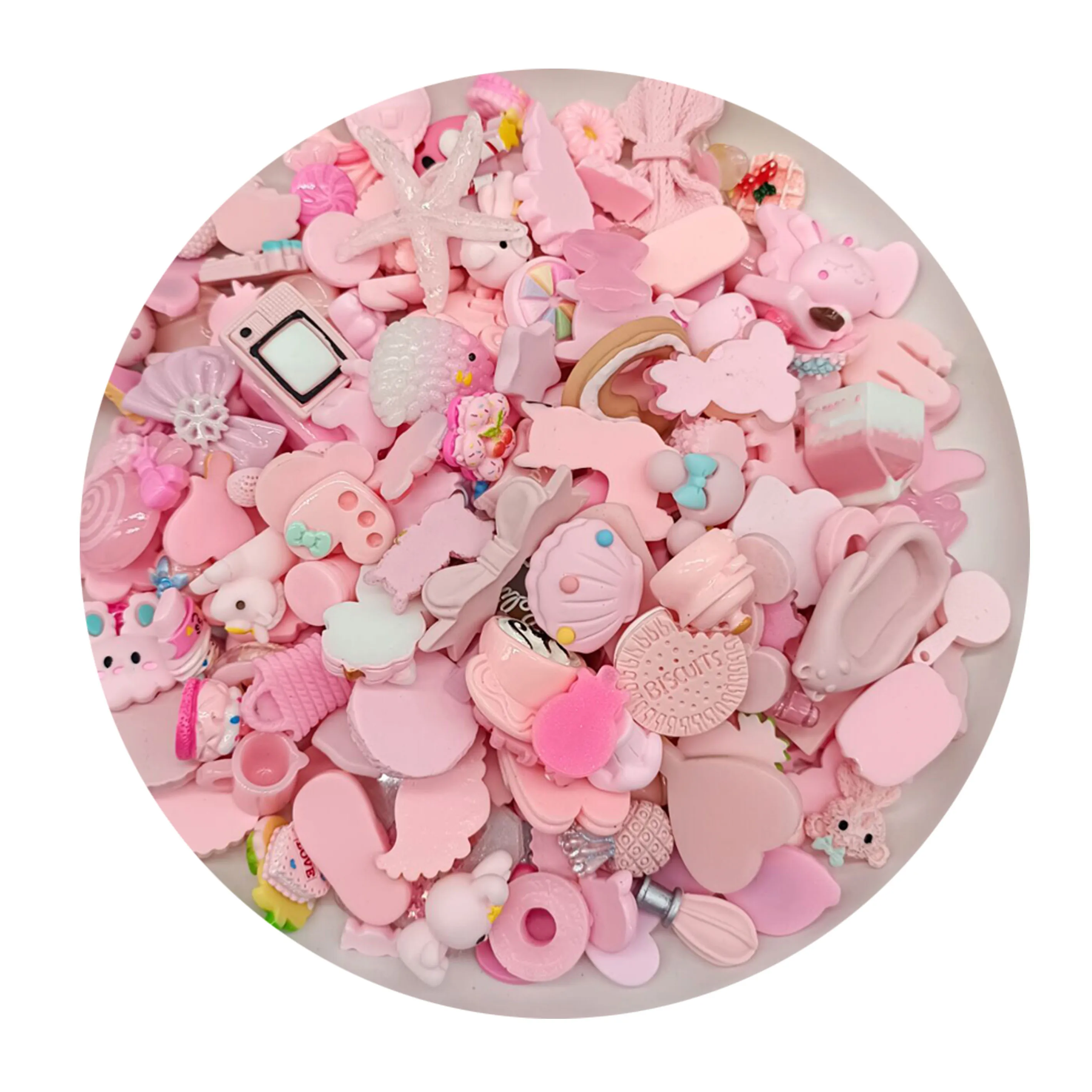  New Assorted Designs Pale Pink Dollhouse Kitchen Toys Gifts Food Animal Flower Ornaement DIY Art Decor for Handmade