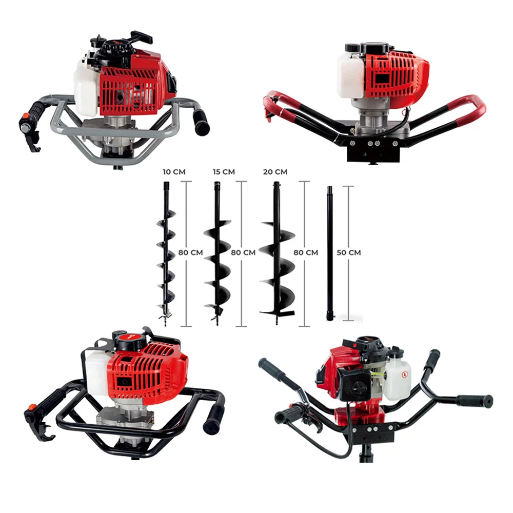 RORX Garden Tools 2 person operating 63cc Ground Drill Earth Auger Hole Digger Planting Machine Farm Auger