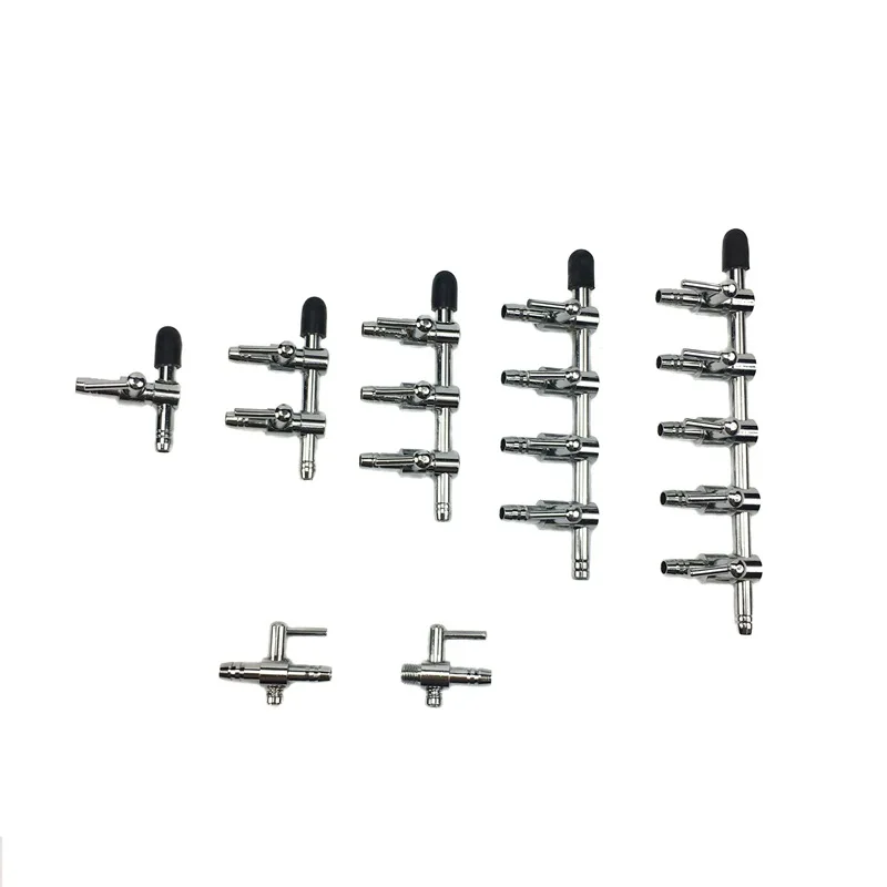 Кислородный насос для аквариума, соединитель для аквариума, шунт, аэратор из нержавеющей стали, насос, кислородный шланг, дистрибьютор с переключателем клапана