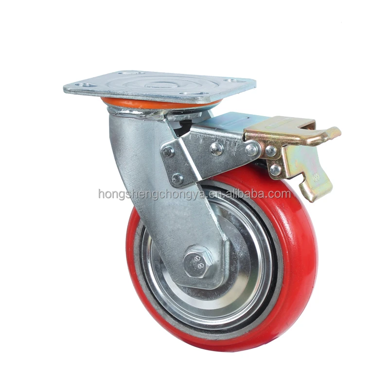 Rotating industrial PVC PU  casters 4 inch rotating heavy-duty PU casters