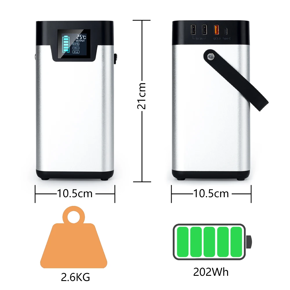 202wh Outdoor 110v 220v 150w 200w 300w 500w Big Capacity Solar Bank Camping Portable Power Station Generator For Camping
