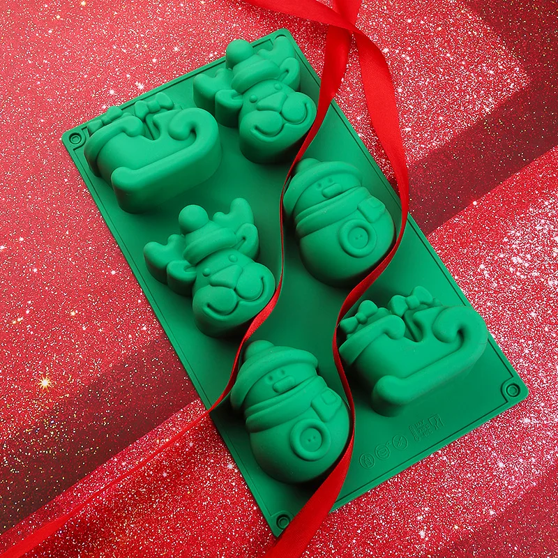 Silicone Christmas Decorating Baking Tray Different Shape Halloween Candy Mold Muffin Model Cake Pan for Dessert Packaged in Bag