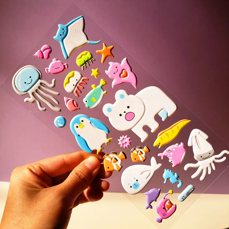 lovely 3D foam animal cartoon kids puffy sticker custom for DIY Scrapbook