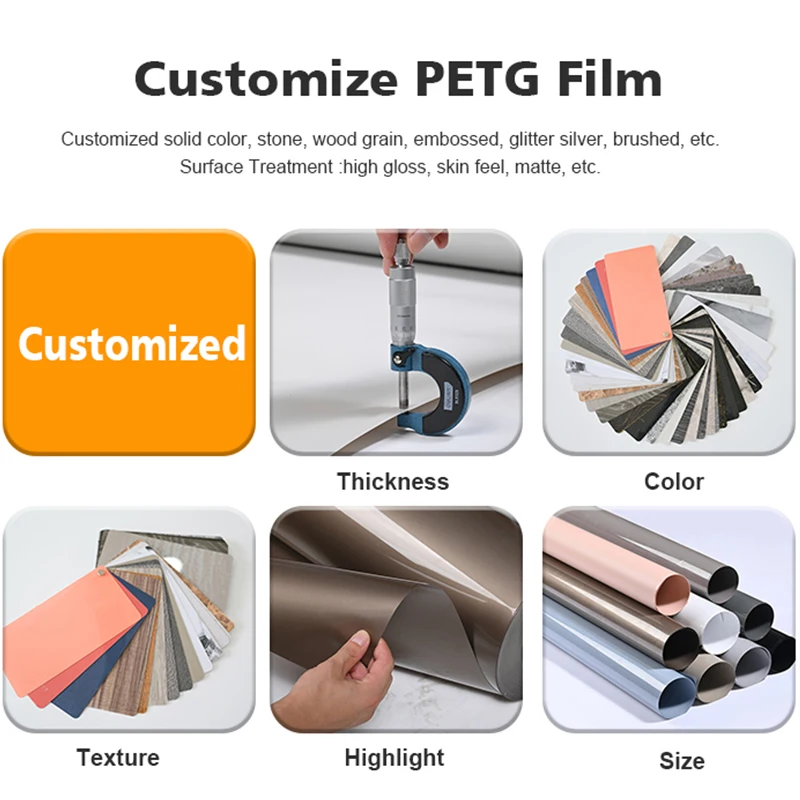 Wholesale Impact Resistance Skin Feel High Glossy PETG Decorative Film Roll