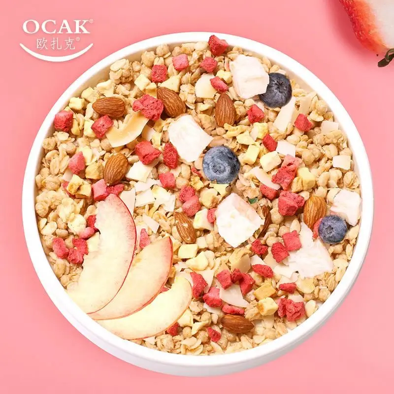 Delicious nutritious canned yogurt pieces nuts fruit oatmeal 500g