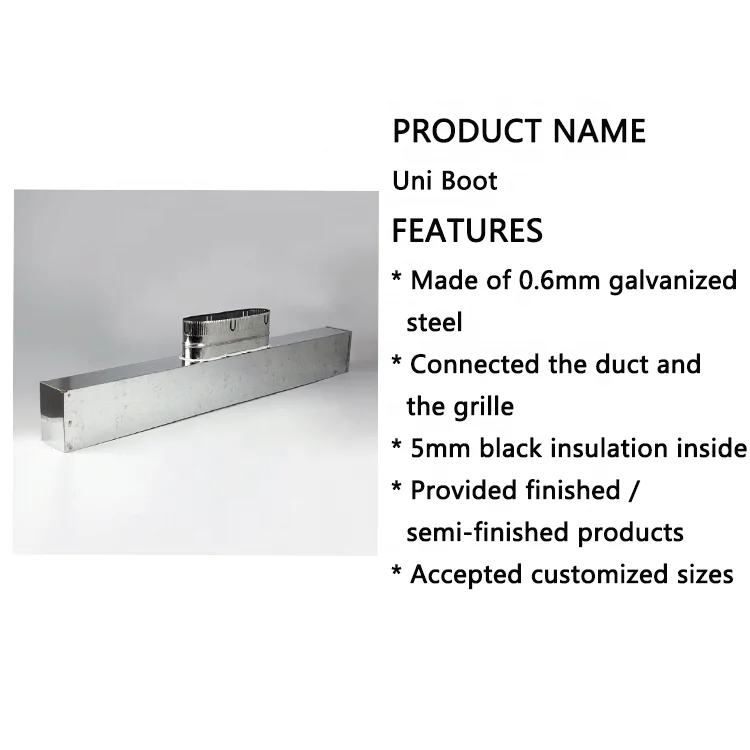 HVAC Air Diffuser Steel Uni Boot Ceiling Return Air Plenum Box