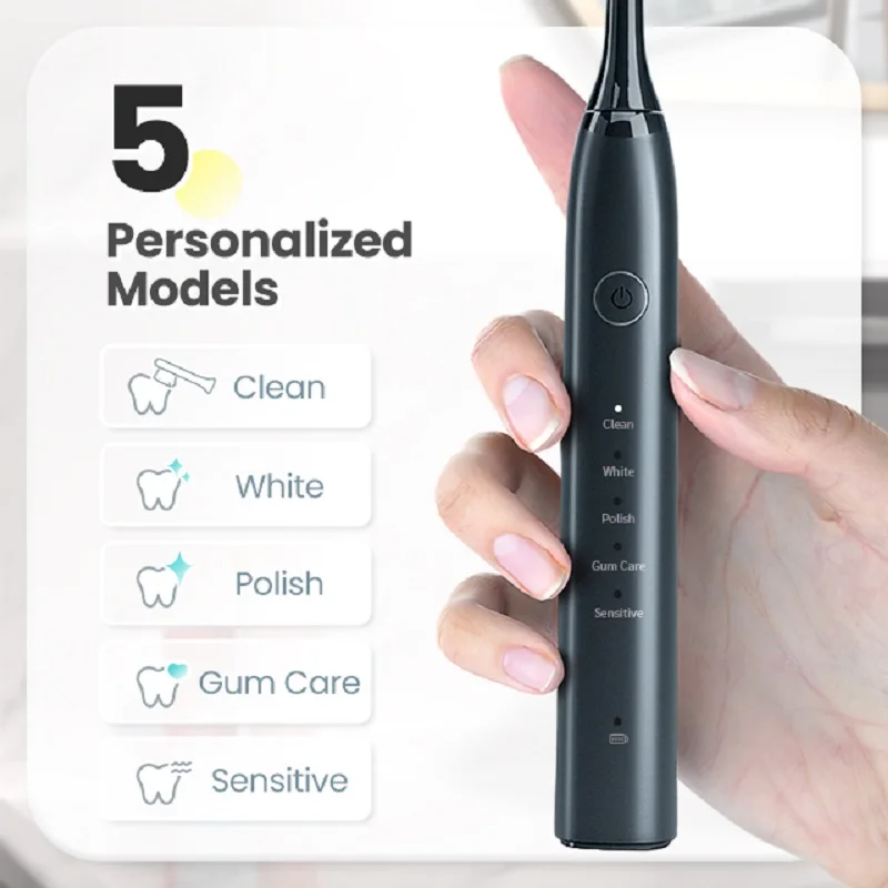 2024 Sonic Travel Type Usb Rechargeable Dupont Heads Electric Toothbrush For Adult