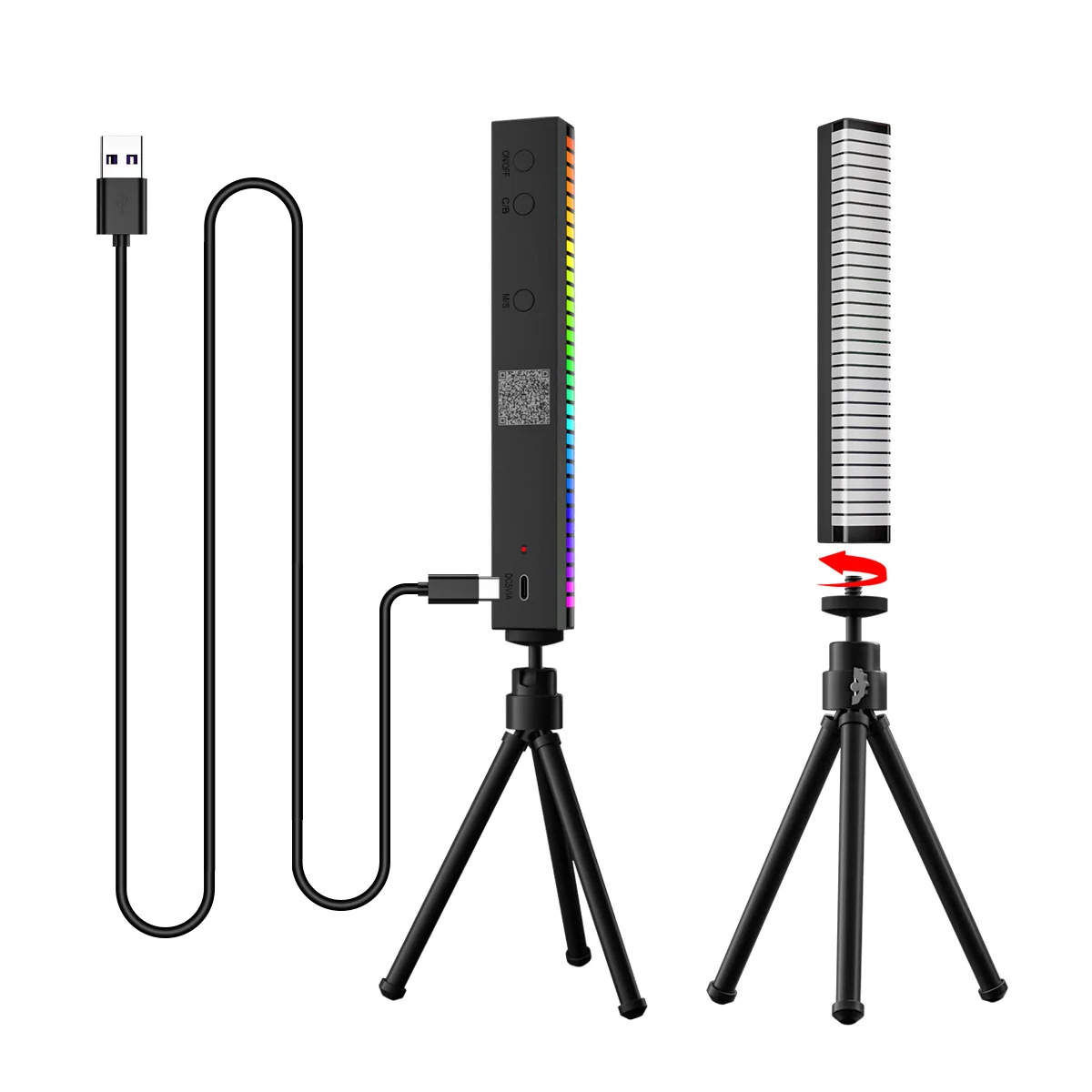 Sound Control rhythm recognition RGB Music Audio Car Atmosphere Colorful Tube Lamp 3D Voice Activated Pickup Rhythm Light