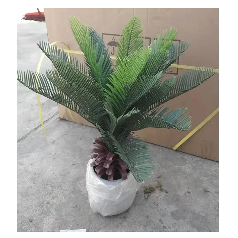 48cm height with 20pcs leaves mini indoor decorative artificial sago cycas revoluta plant palm tree,  cycas artificial