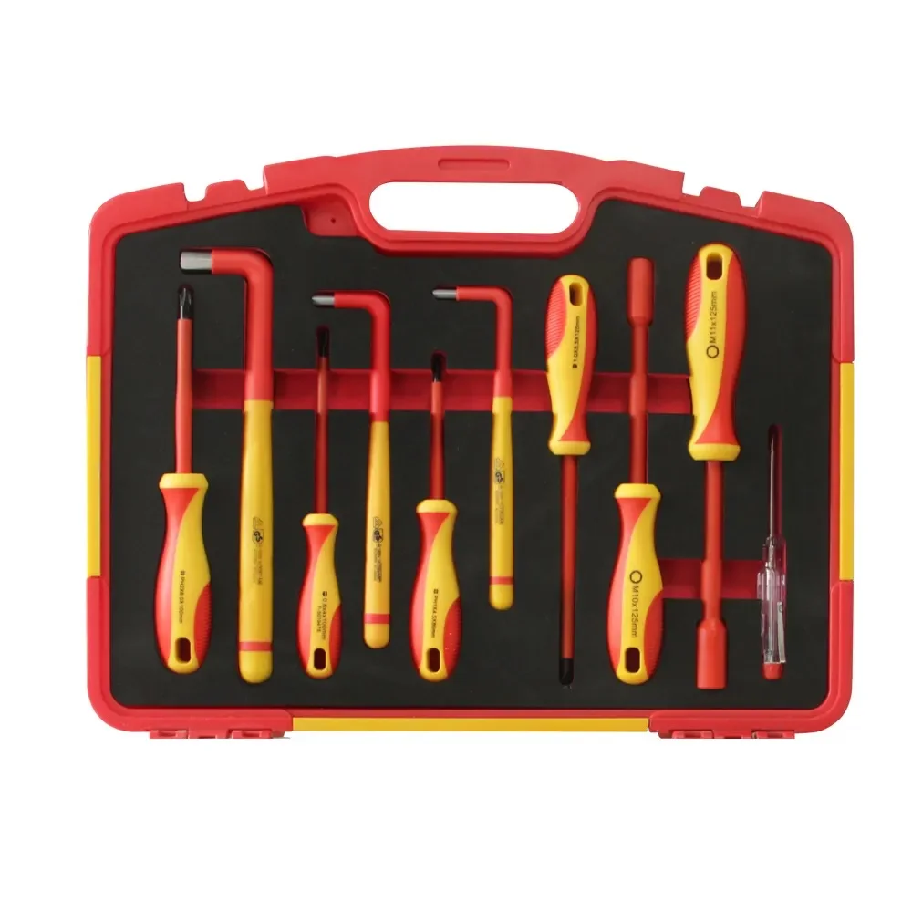 19pcs auto repair VDE insulation tool 1000V open end wrench cable knife tool box suit