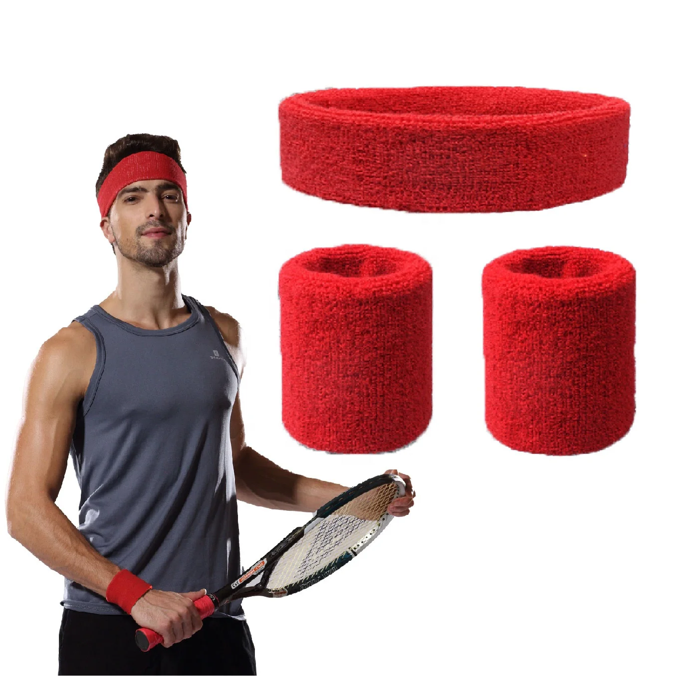 Moisture Wicking Sweat Absorbing Head Band Wholesale Basketball Custom Logo Men Running Wrist Sports Headband Sweatband
