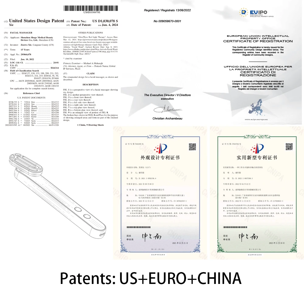 New Skincare facial wand massager 630nm Red Light Ems Neck Face Tool Beauty Microcurrent Wand Face Lifting Device face massager