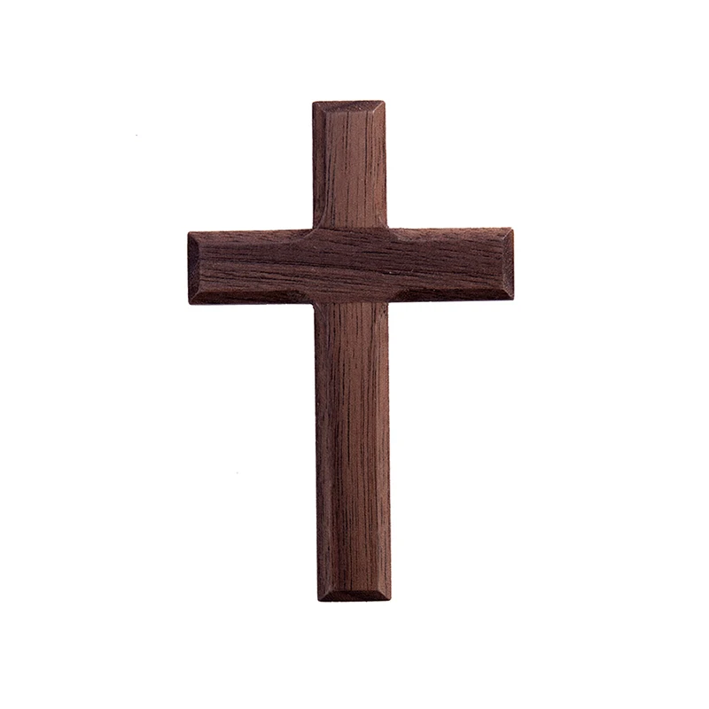 Wholesale Custom Christ Wall decoration Hand Held Small Walnut  Wooden Crosses