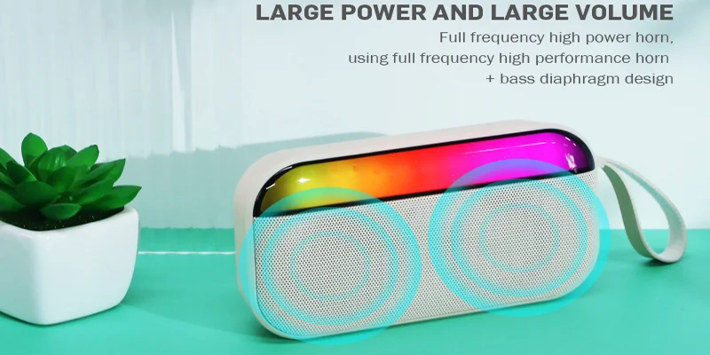 Hot Internet Large power loud volume portable battery powered speakers Portable BT speaker with led dazzling light