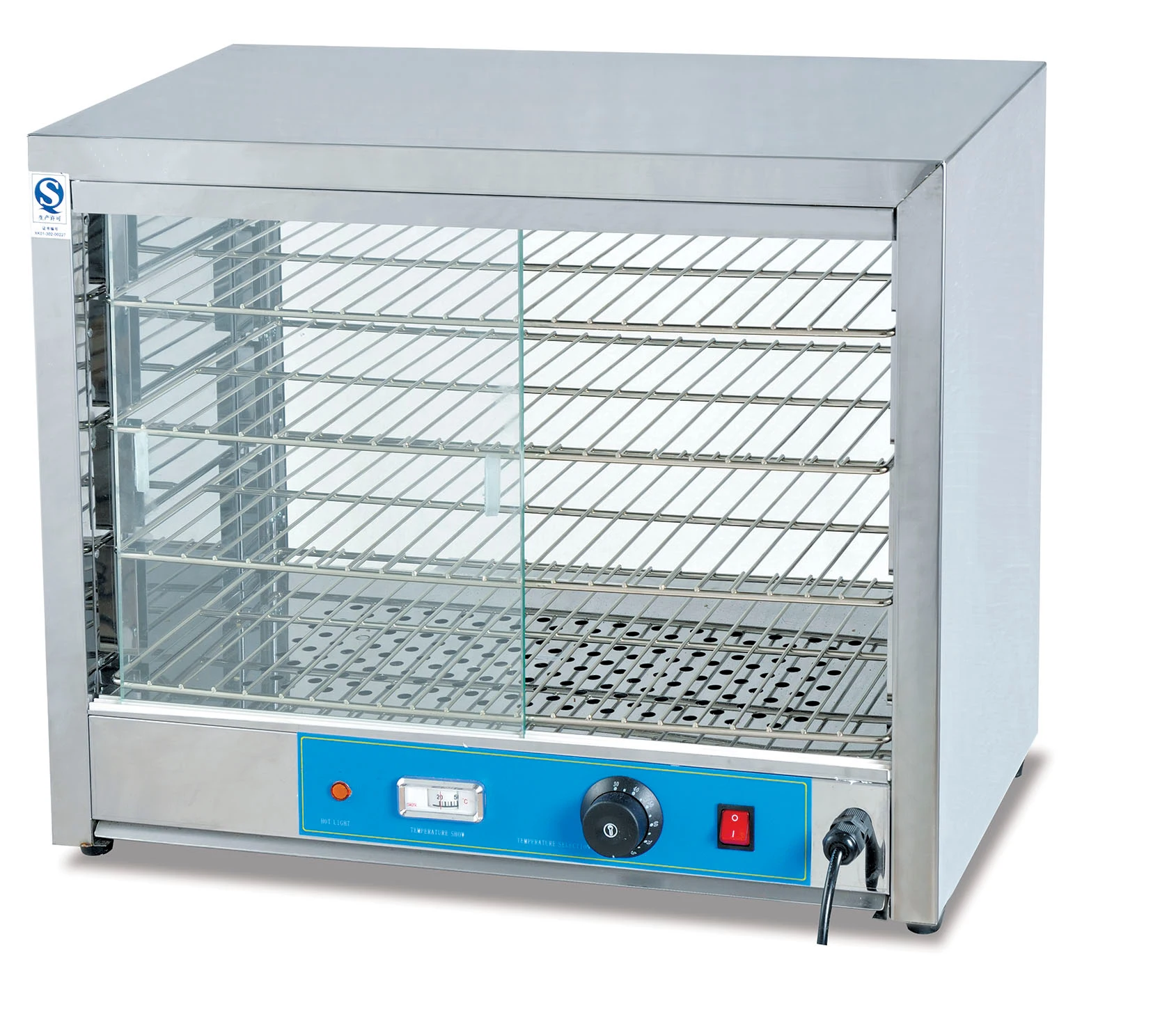 Commercial Custom 1100W Front Loading Half Type Heated Warmer Pie Food Warmer Display Showcase