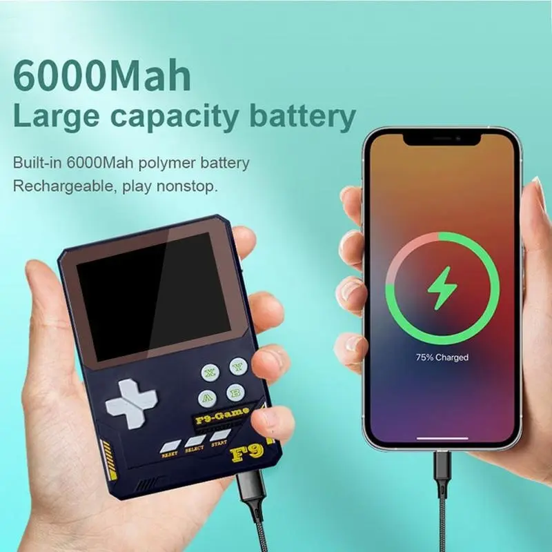 Retro F9 Handheld Game Console Classic 500 in 1 Charging Treasure Video Game Consoles 3.5 Inch Color Screen Retro Game Console