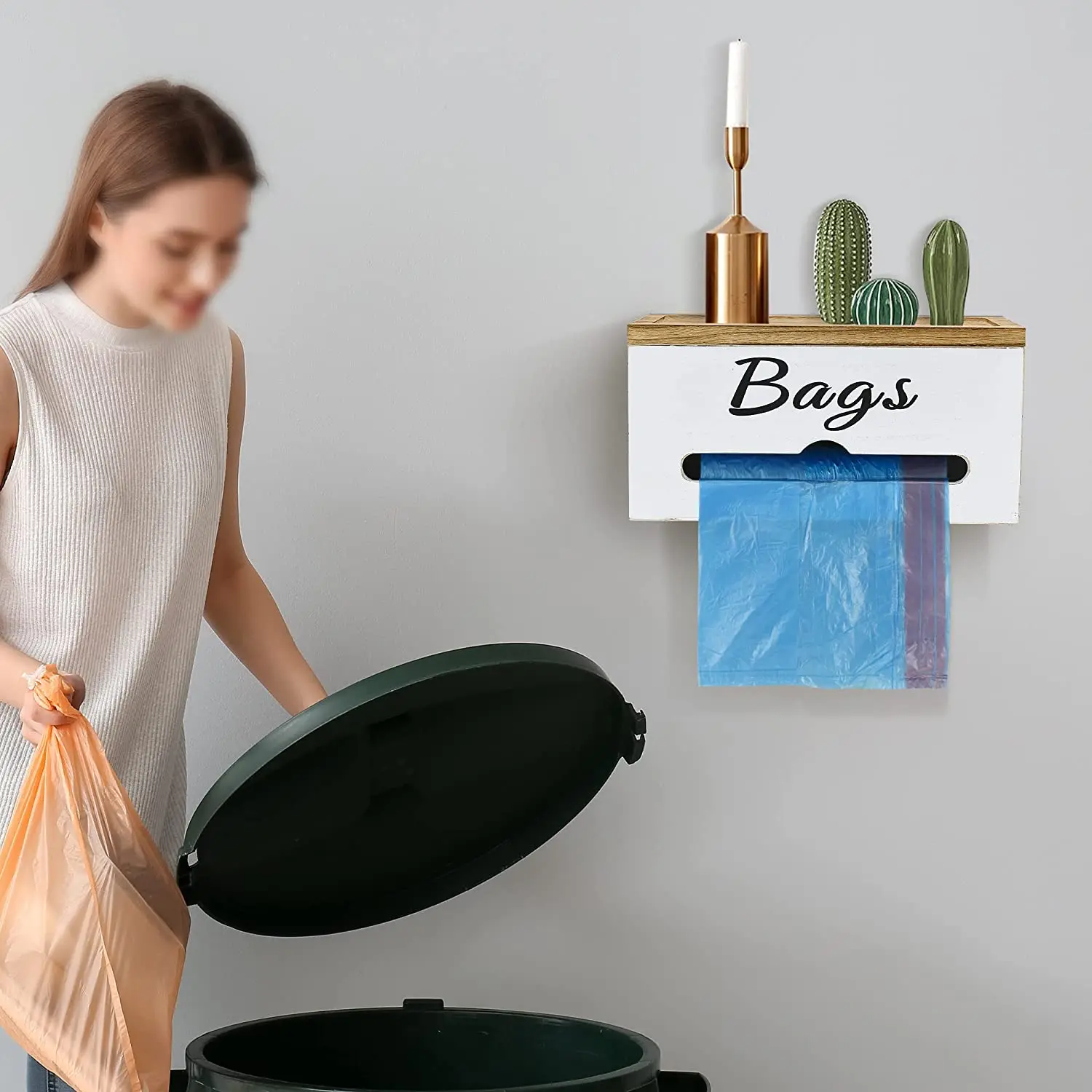 Hot Selling Trash bag dispenser holder and Wall Mounted Garbage Bag Dispenser Home and Kitchen Organization