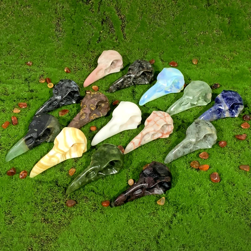Factory wholesale all kinds of crystal carving crystal raven skulls