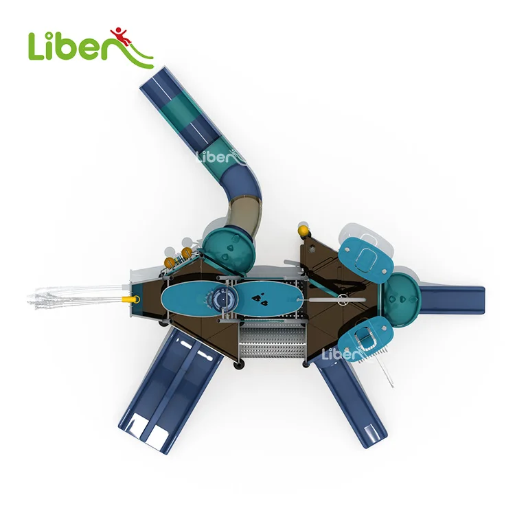 toboggan aqua park games equipment water park fiberglass slide with tipping bucket