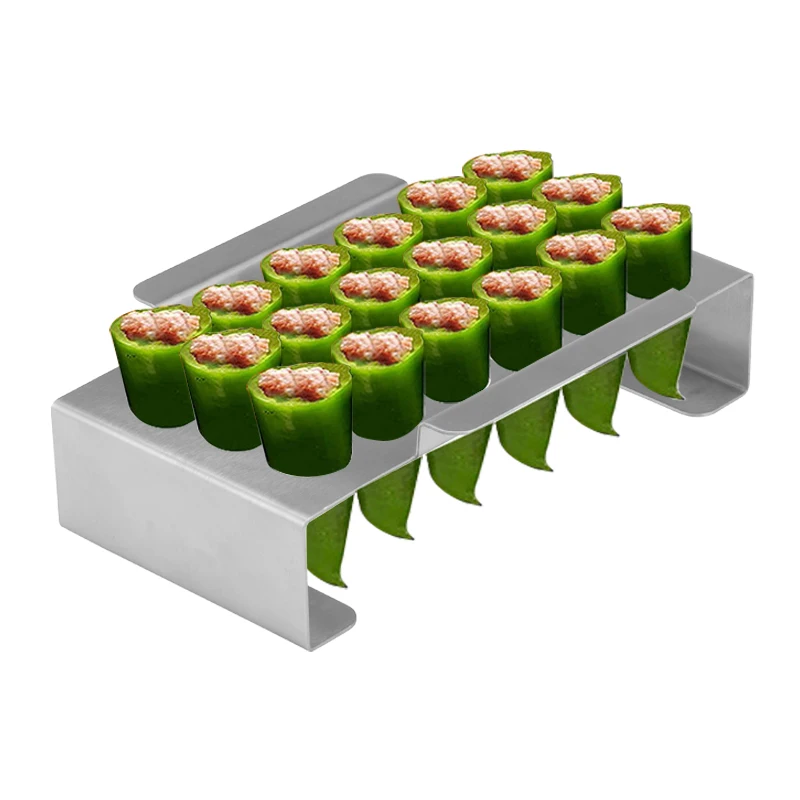 BBQ masters stainless steel chili rack jalapeno rack jalapeno roaster with  double handles outdoor barbecue grills