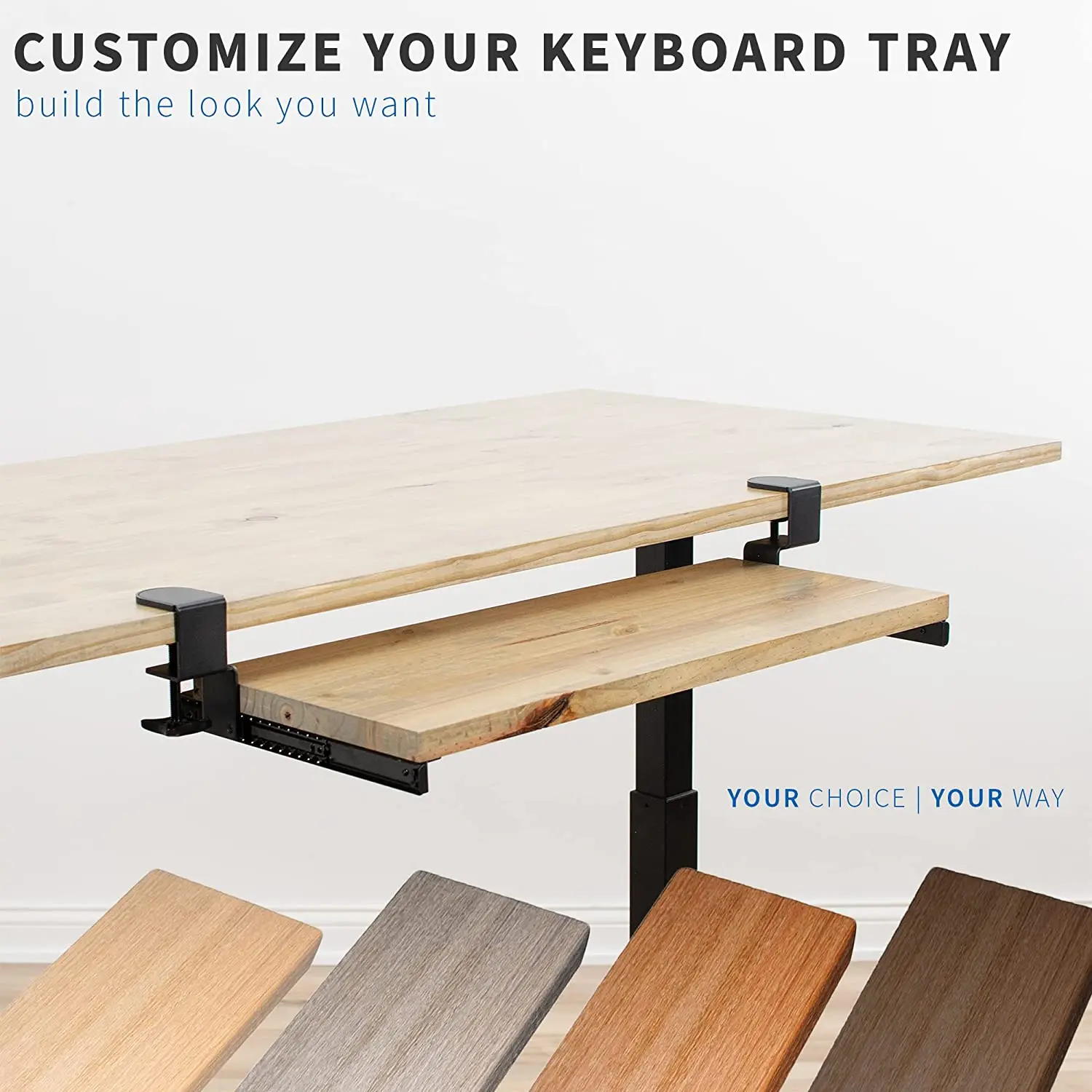Pull Out Mount System Clamp Keyboard under Tray for Desk