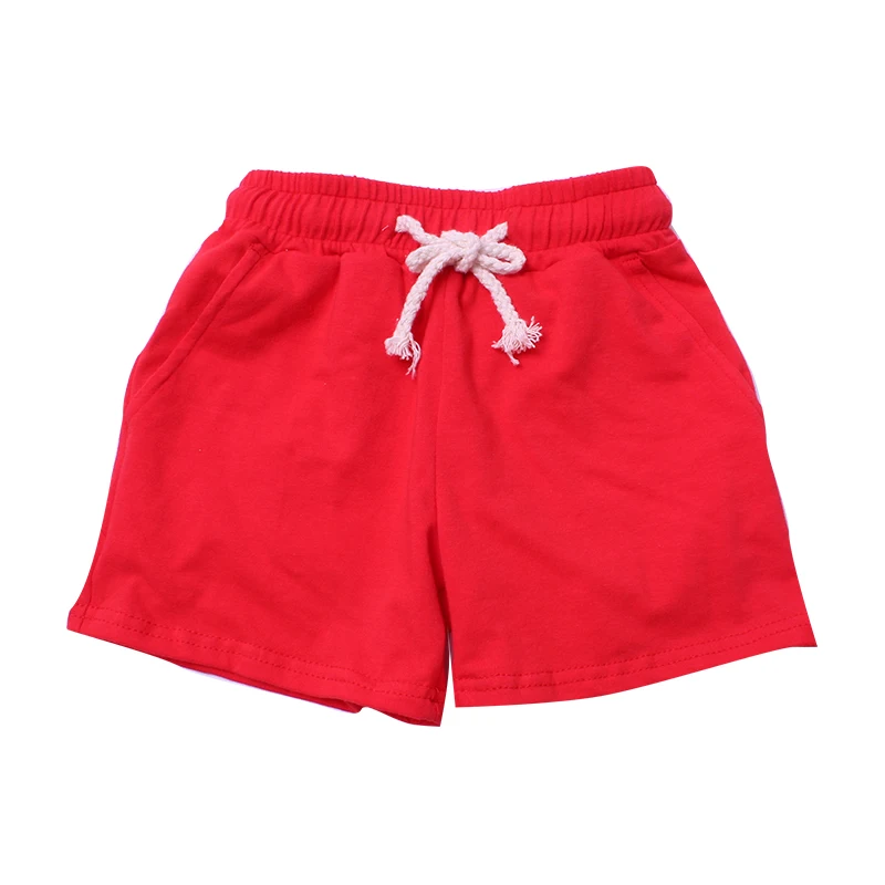 
Wholesale kids boutique clothes solid red casual baby unisex shorts knitted cotton fashion new style baby bloomer 