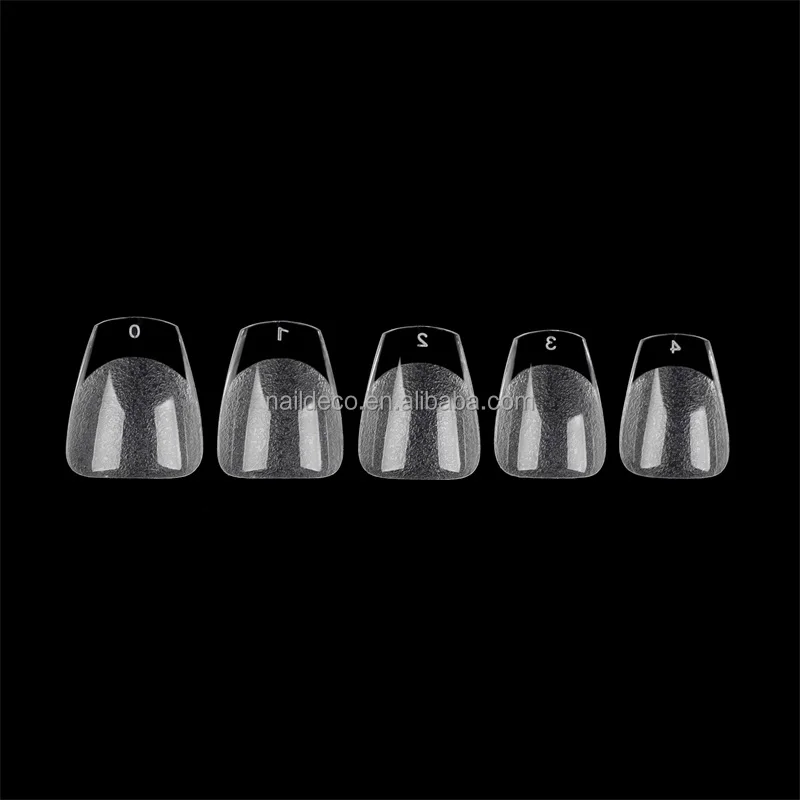NADECO Super Short  Acrylic Coffin Style Manicure False Artificial Nails Tips for Hand Make Press On Nail at Home